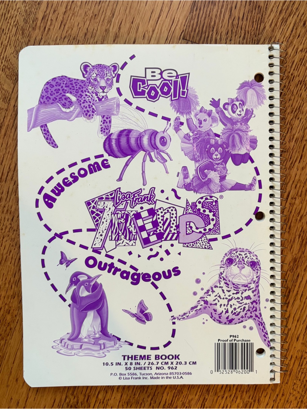 Vintage 90s Lisa Frank Spiral Notebook Hollywood Bear Beverly Bearific Buckaroos - Picture 3 of 16